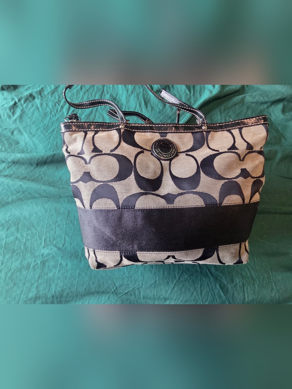 Coach Signature Stripe Tote Bag